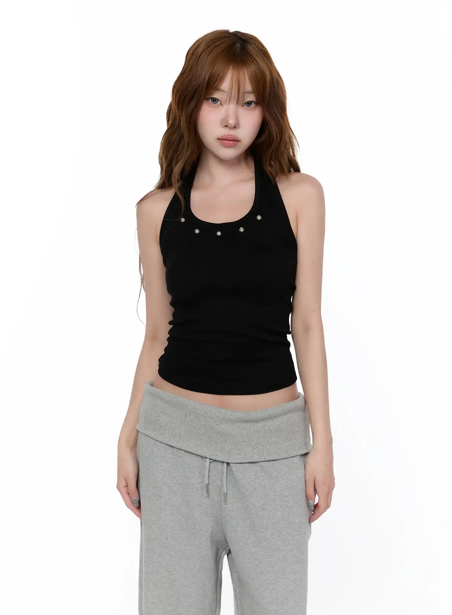 Casual Eyelet Halter Top CA520