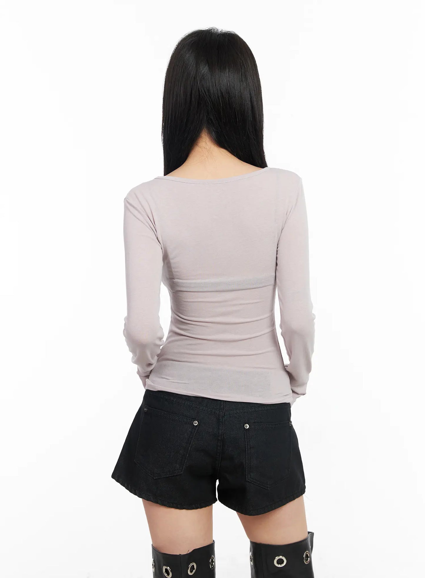 Asymmetrical Zip Long Sleeve Shirt CM517