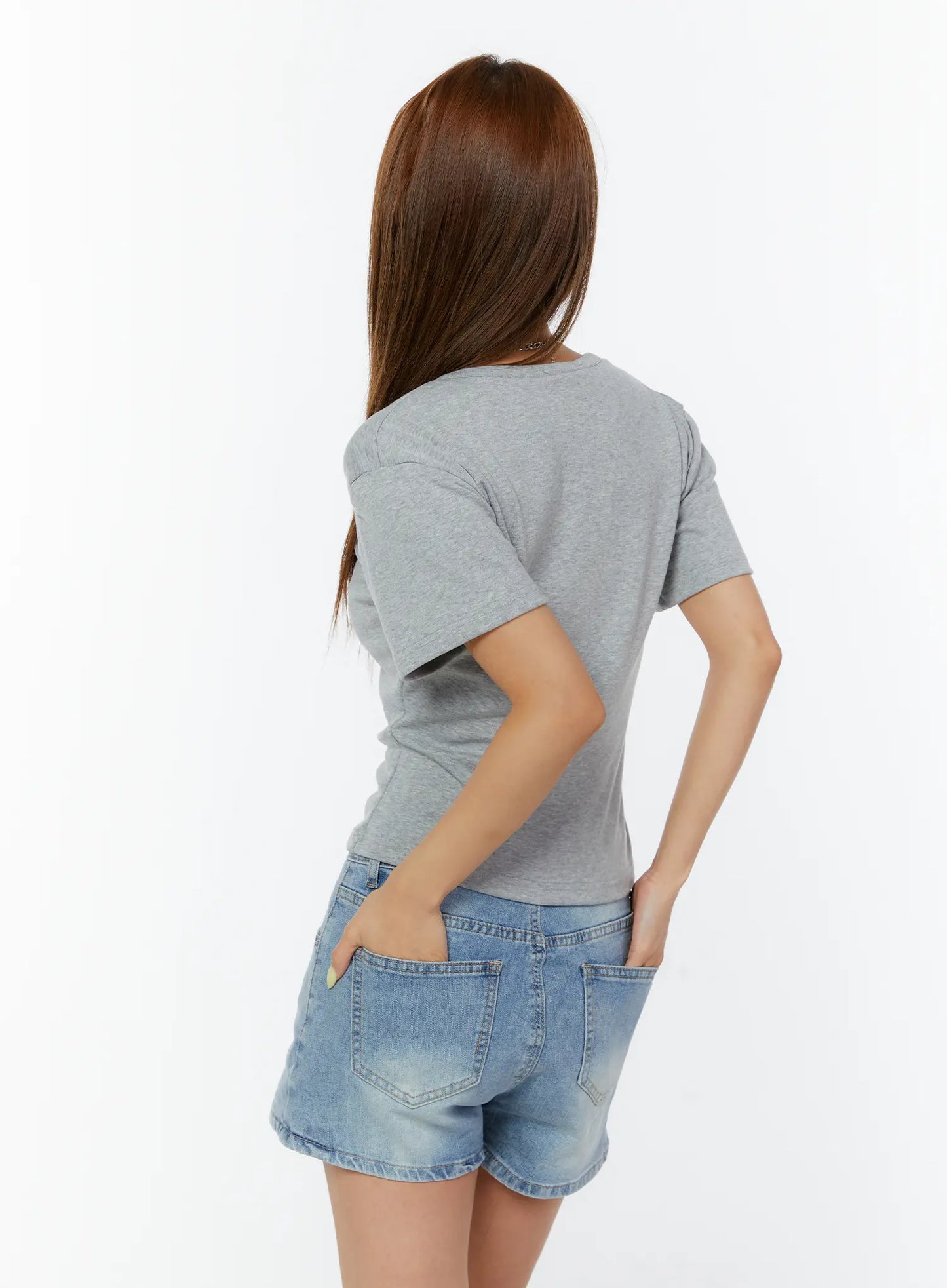 Casual V-Neck Short Sleeve Tee CY520