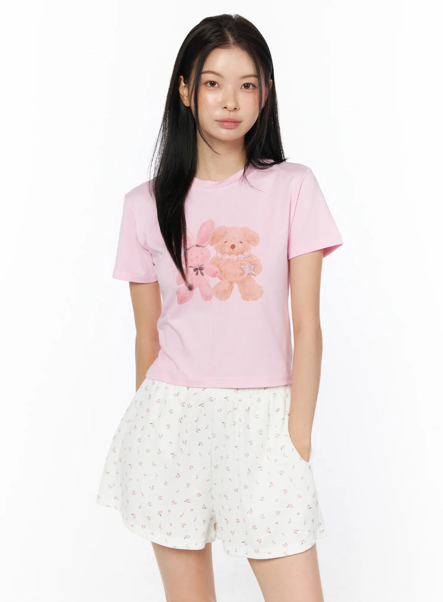 Animal Print Cropped Tee IU516