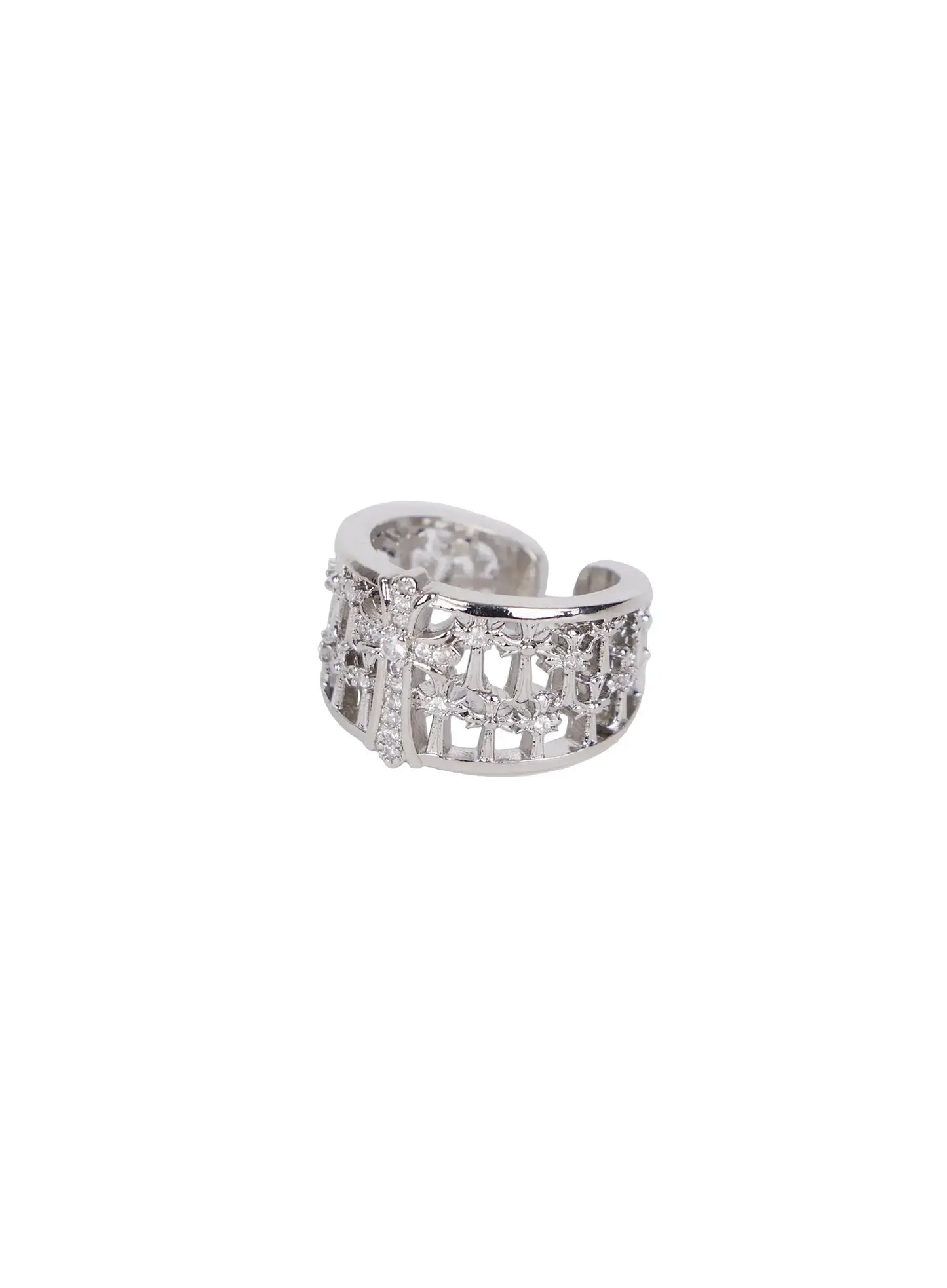 Bold Rhinestone Pendant Ring (Adjustable) IN510