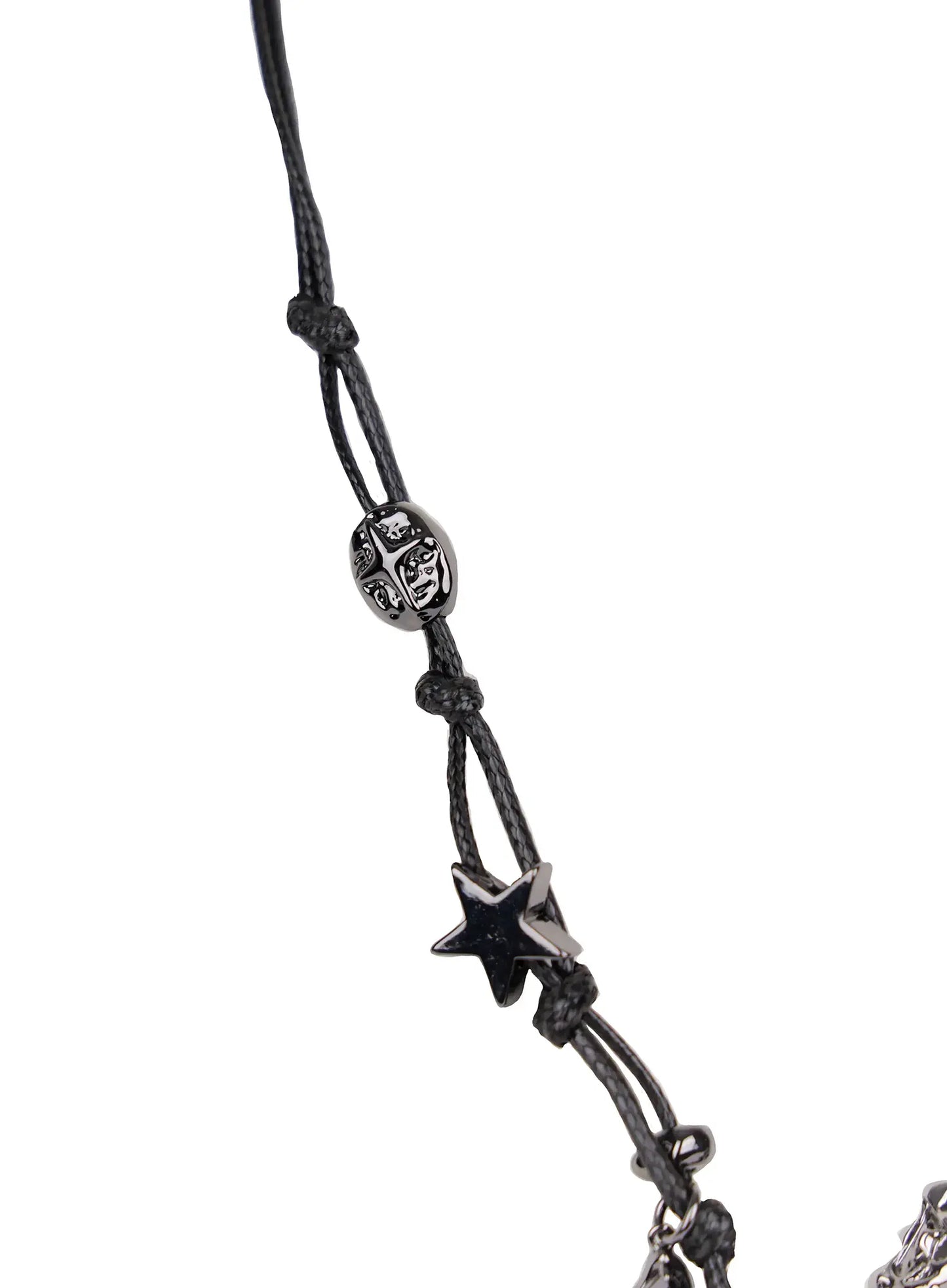 Bold Metallic Pendant Cord Necklace IN510
