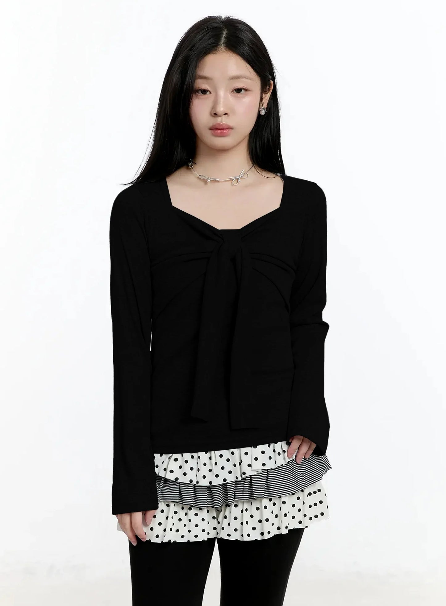 Bow Tie Long Sleeve Top IM519