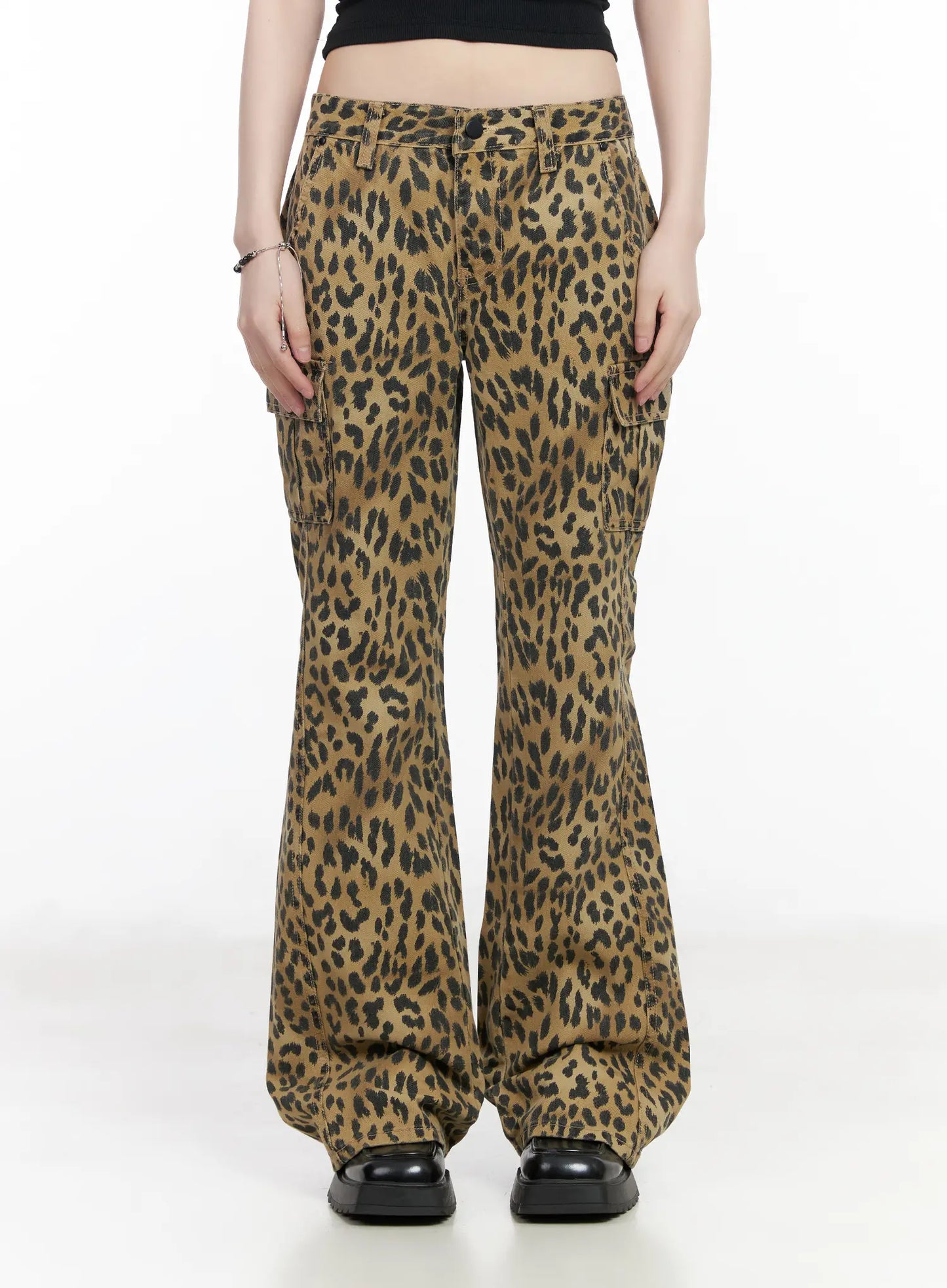 Animal Print Bootcut Pants CM526