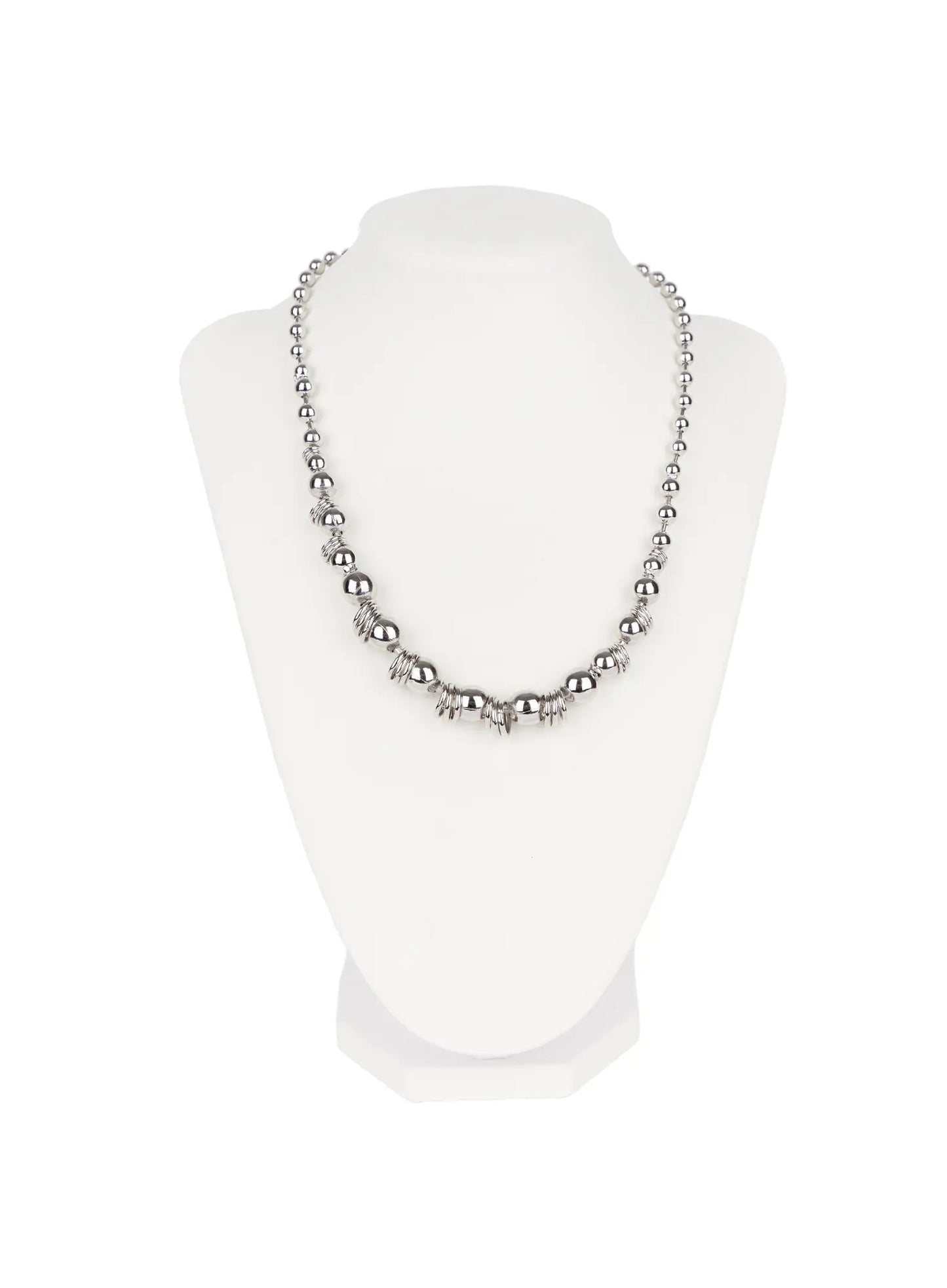 Bold Metallic Bead Necklace CD522