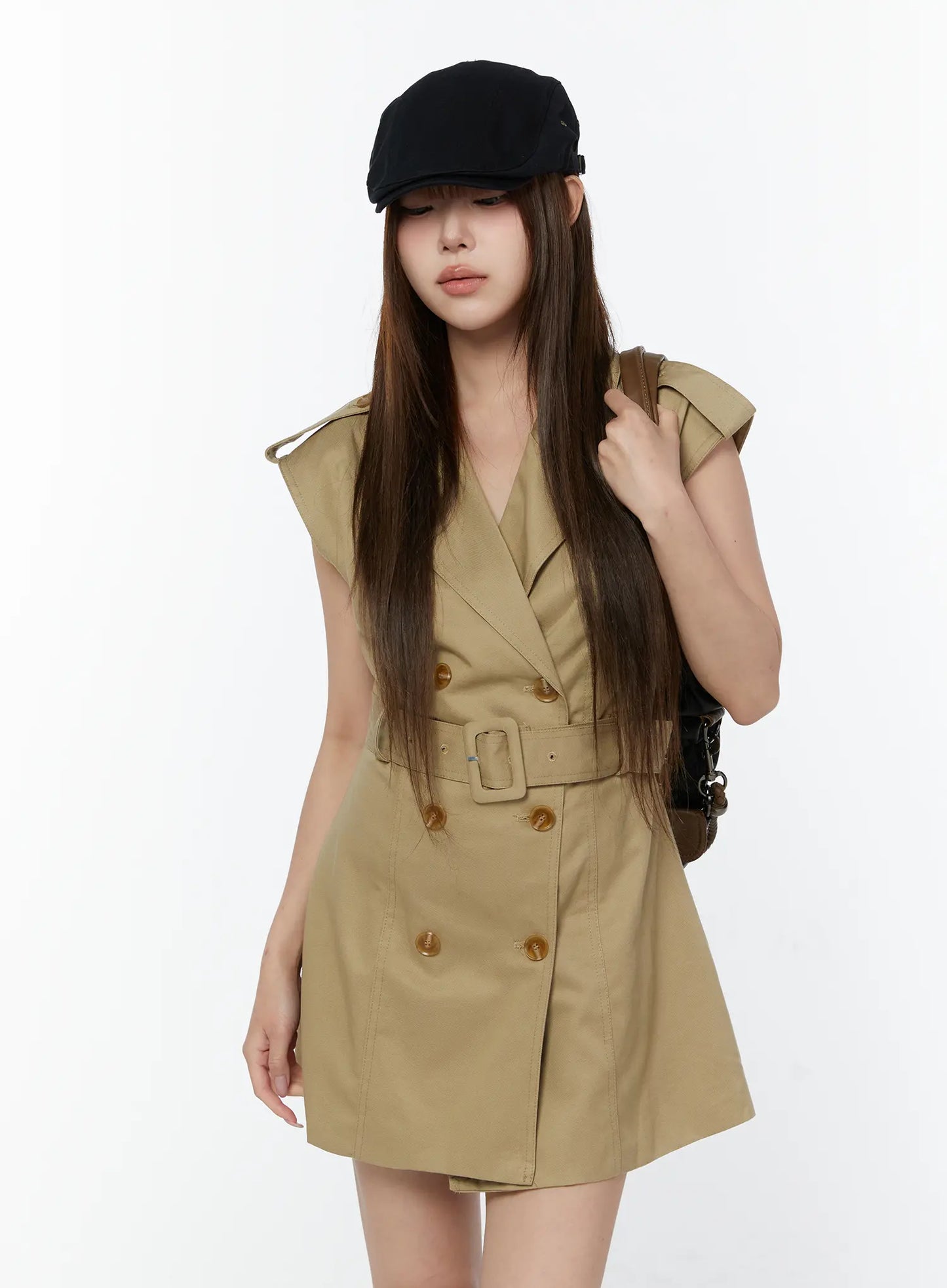 Belted Trench Mini Dress CY519