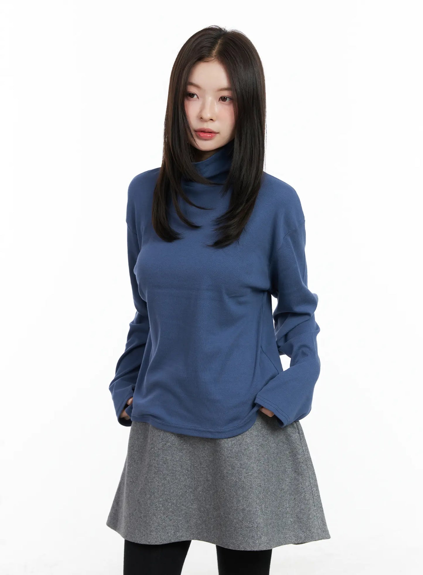 Classic Oversized Turtleneck Long Sleeve Top CN518