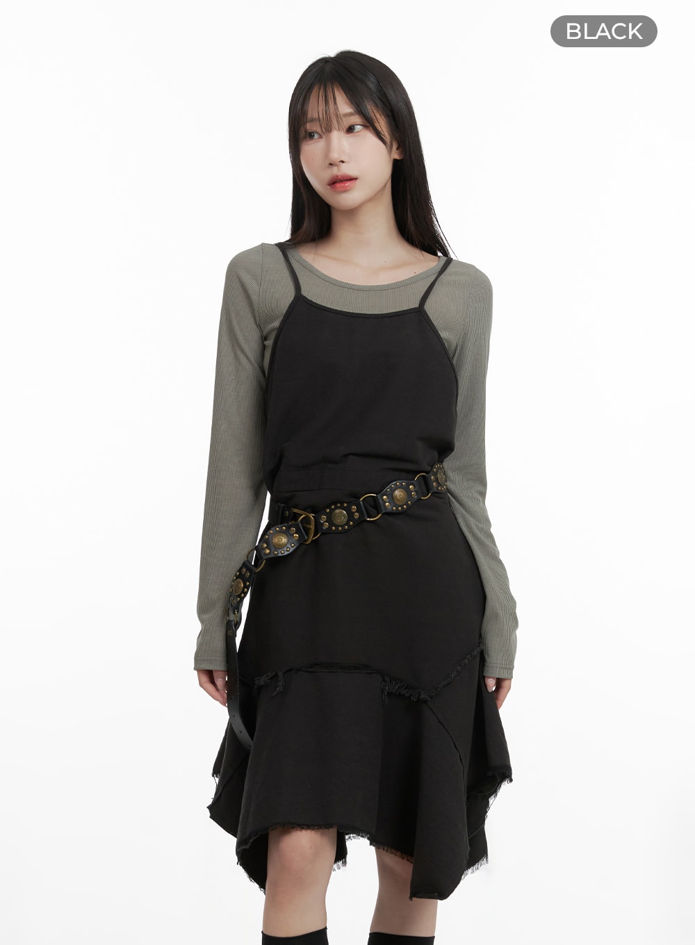 Asymmetrical Flare Sleeveless Dress CA404