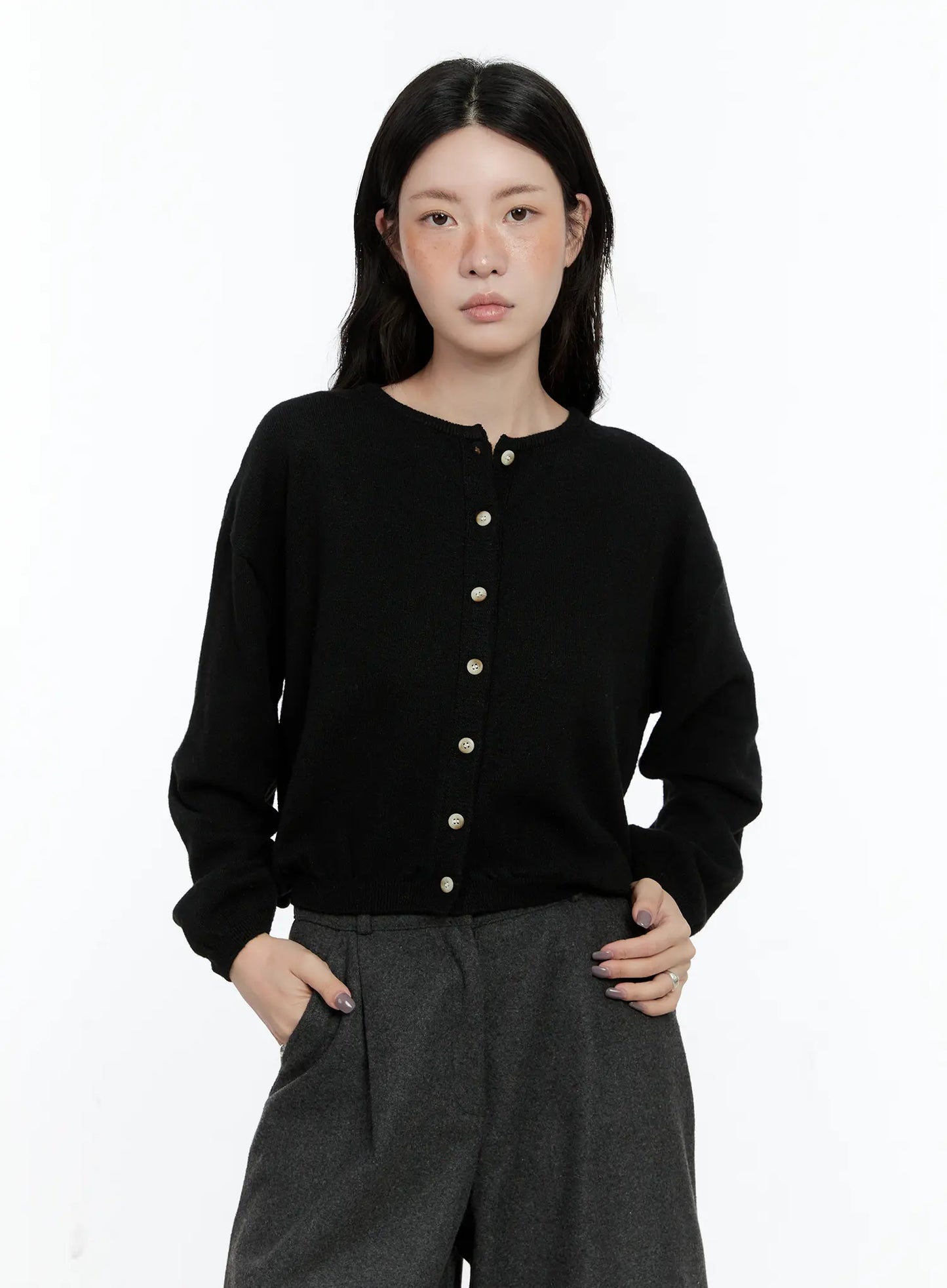 Classic Round Neck Cardigan CN517