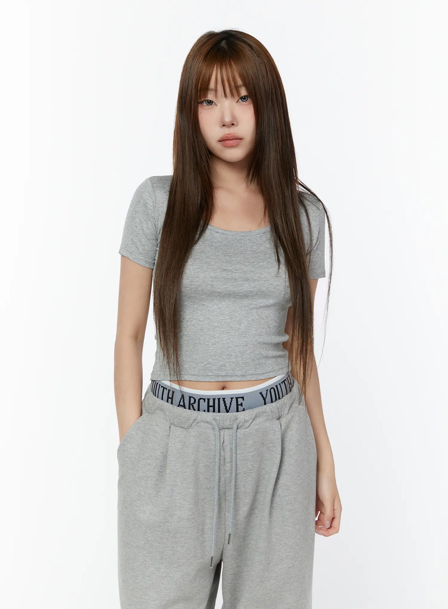 Basic U-Neck Crop Tee CY518