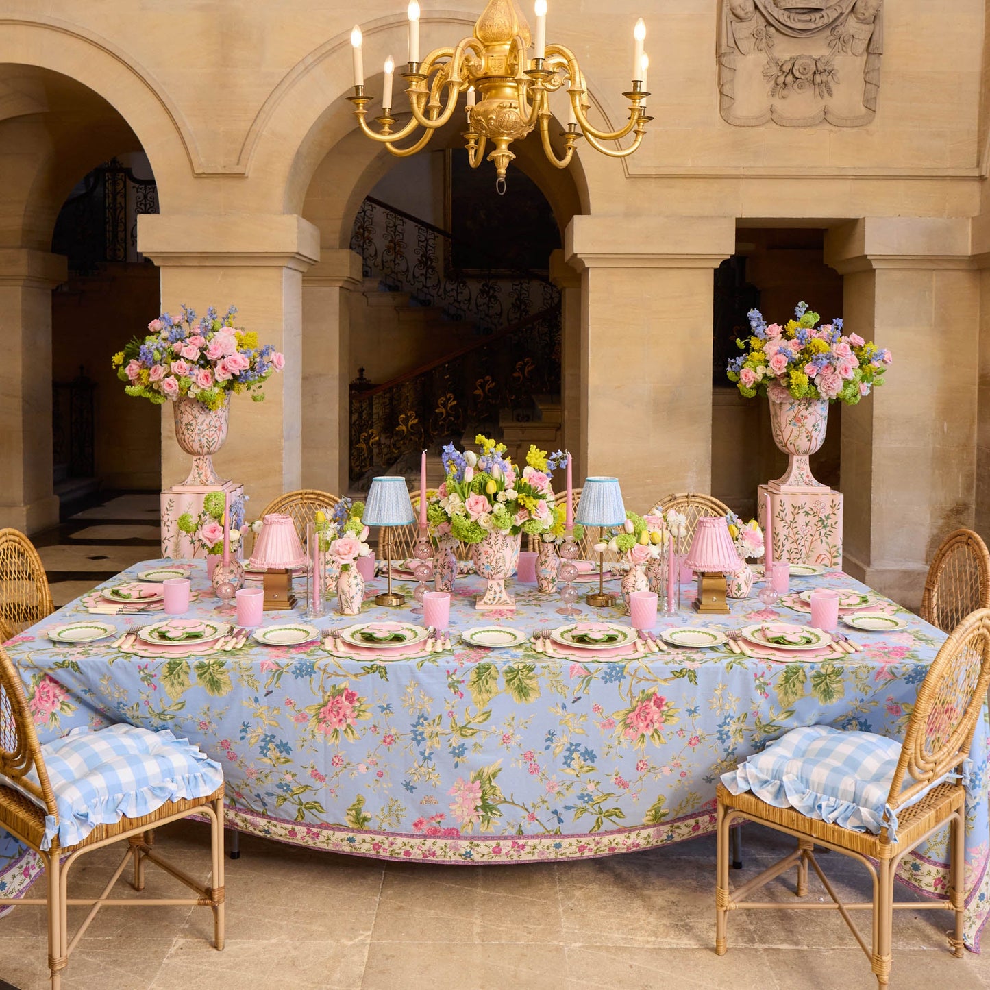 Pink Chinoiserie Tole Vases (Set of 3)