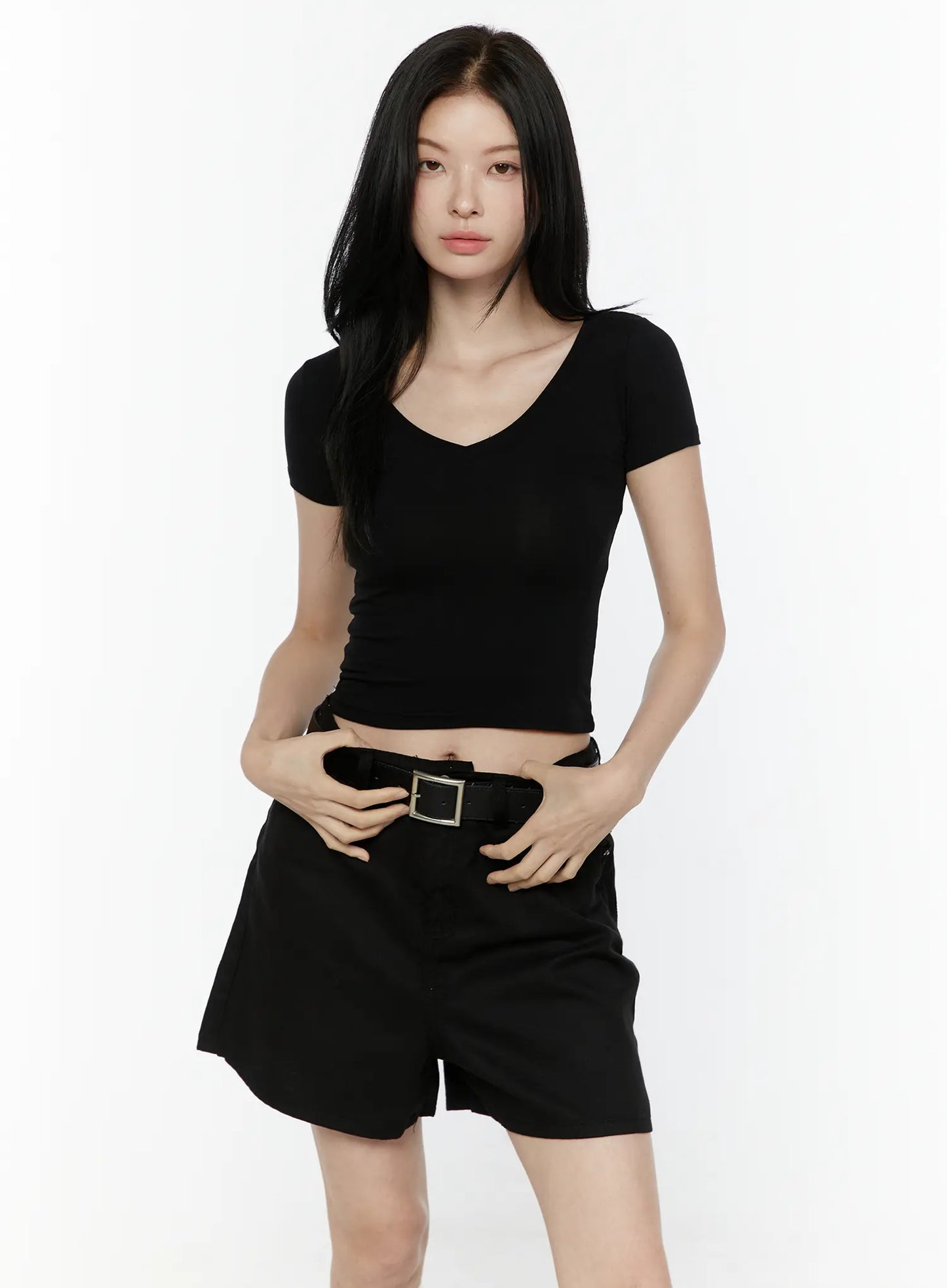 Basic V-Neck Crop Top IL506