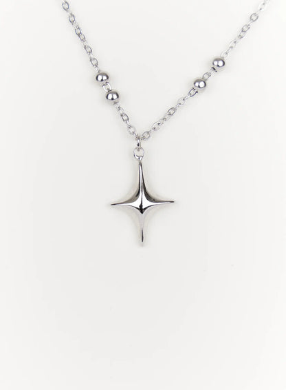 Beaded Star Charm Necklace IN514