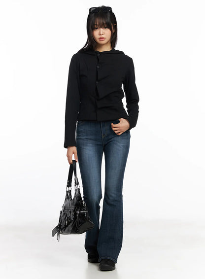 Alayah Vintage Wash Flared Jeans CF506