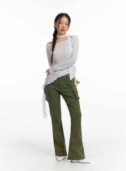 Cargo Slim Fit Bootcut Pants IM404