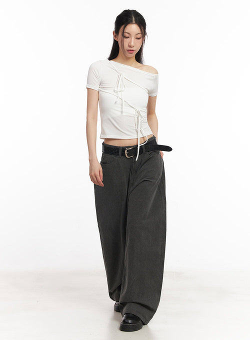 Classic Cotton Wide-Leg Pants IY529