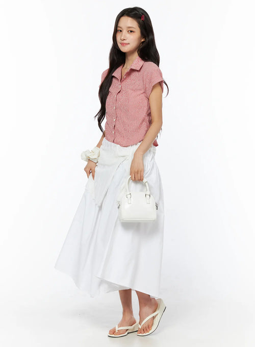 Basic Ribbon Maxi Skirt CU522