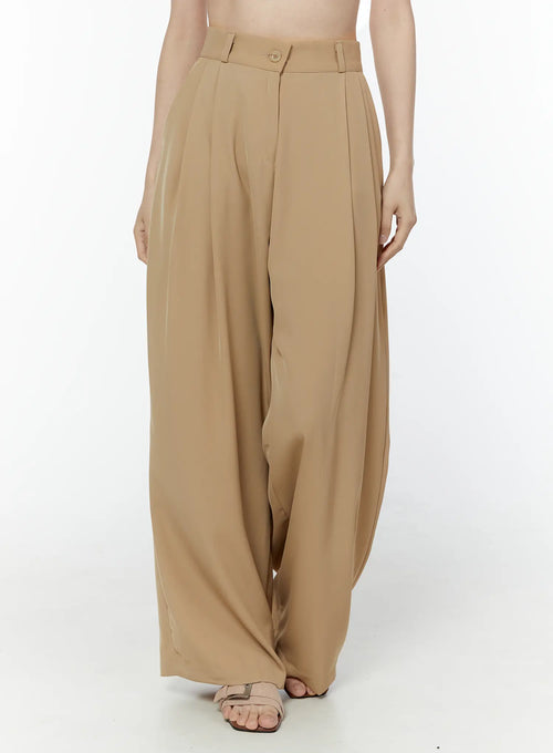 Classic High-Waist Pintuck Slacks IU503