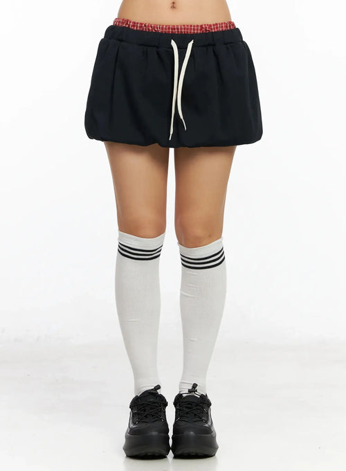 Checkered Balloon Skort CA513