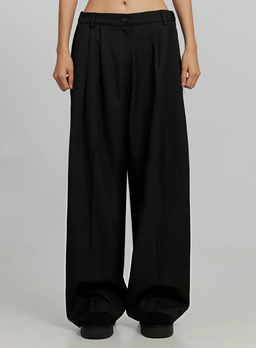 Black Oversized Slacks IJ505