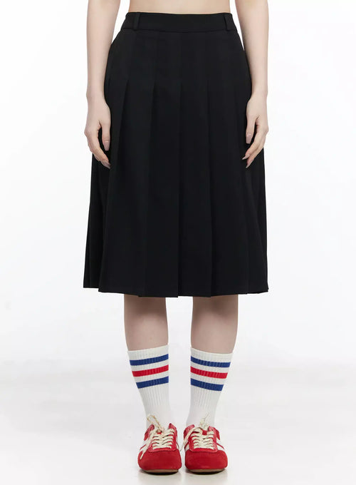 Basic Pleated Midi Skirt IF502