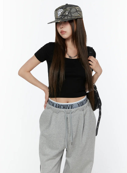 Basic U-Neck Crop Tee CY518