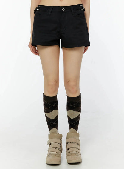 Black Cargo Pocket Shorts IU518
