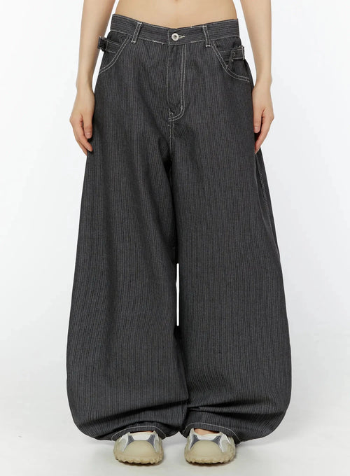 Casual Baggy Stripe Pants IU518