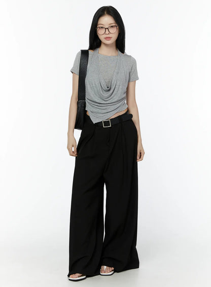 Basic Wide-Leg Slacks IU503