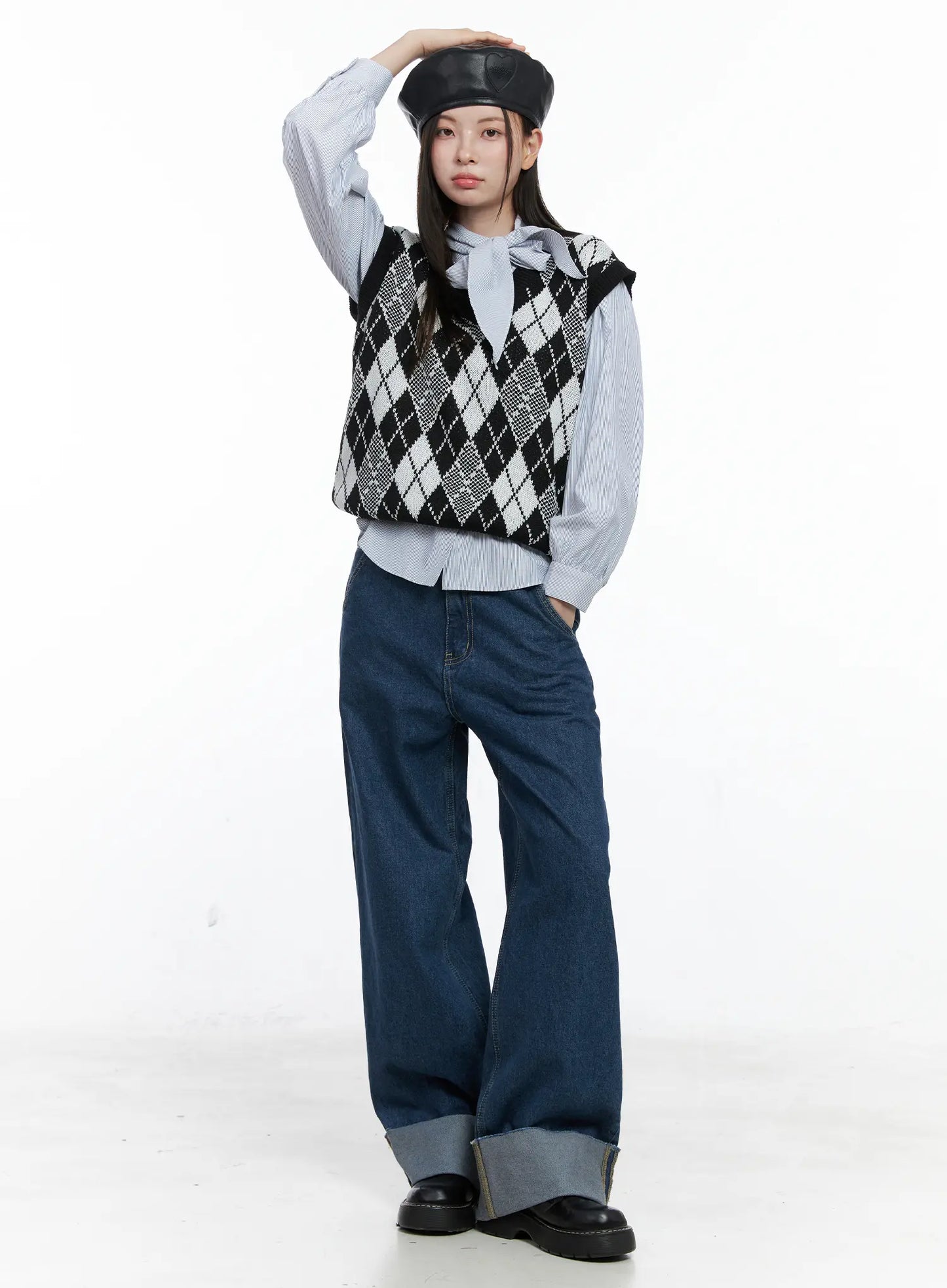 Argyle Pattern V-Neck Vest CO506