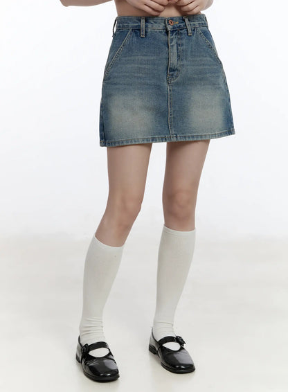 Casual High-Waisted Denim Mini Skirt CA502
