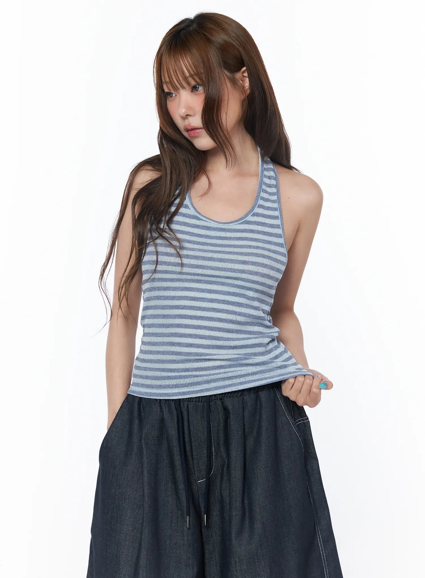 Casual Striped Halter Tank Top CY529