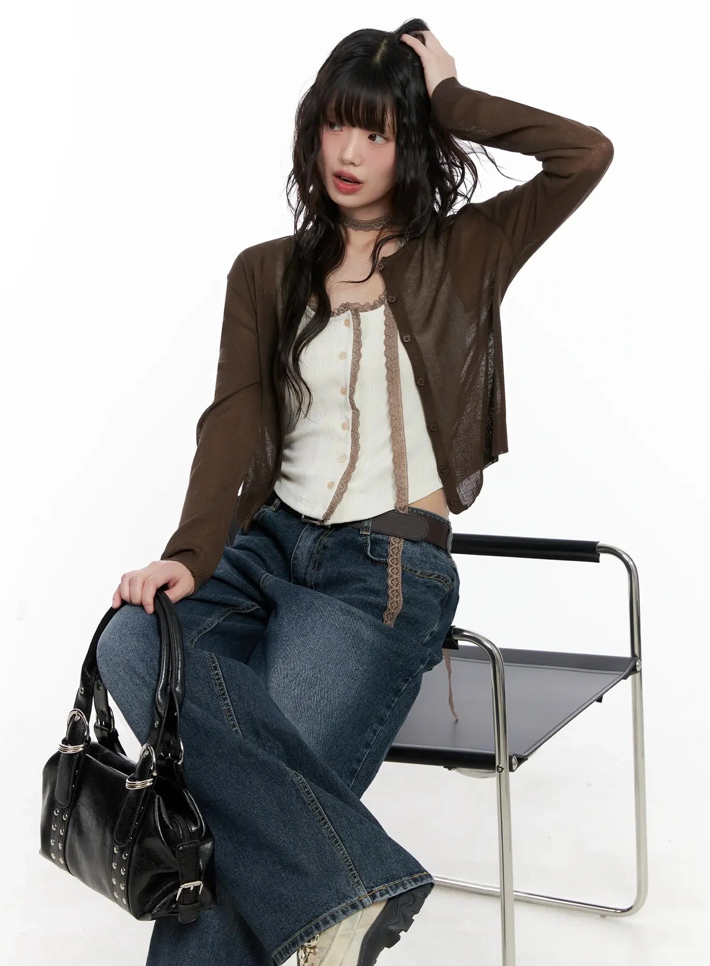 Brown Sheer Cardigan IL531