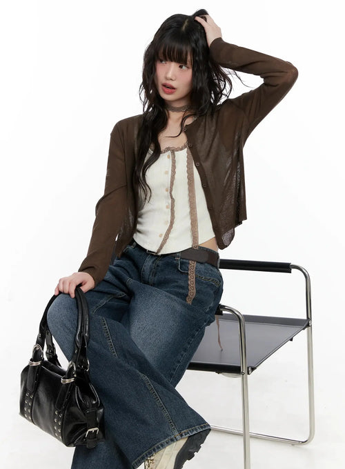 Brown Sheer Cardigan IL531