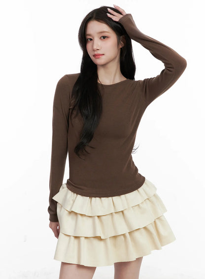 Casual Round Neck Long Sleeve CN526