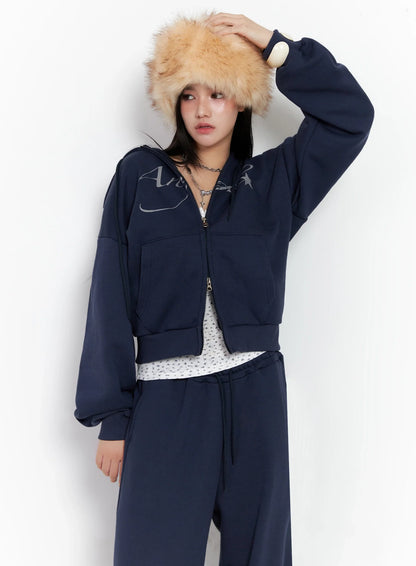Angel Graphic Zip-Up Hoodie IS525
