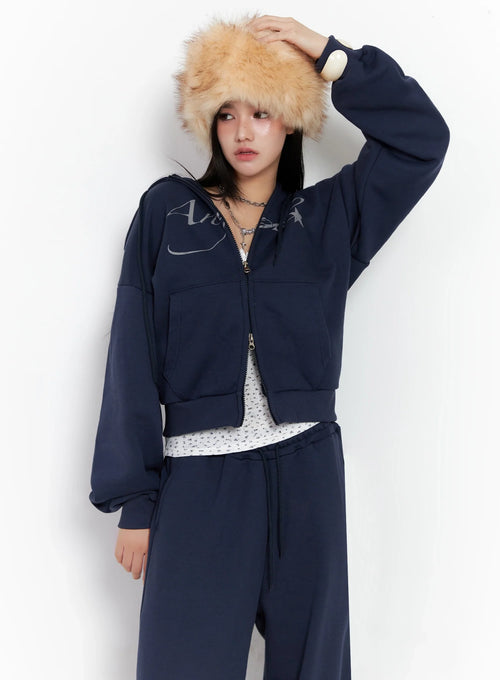 Angel Graphic Zip-Up Hoodie IS525