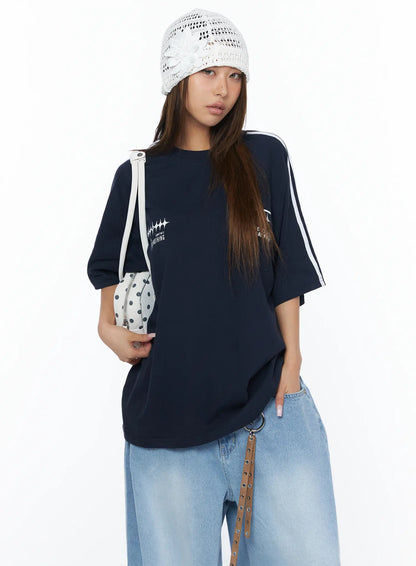 Casual Striped Sleeve Tee CA516