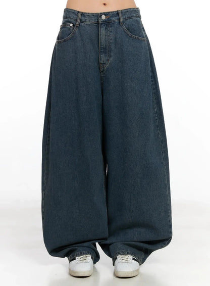 Aleena Mid-Wash Baggy Jeans IN528