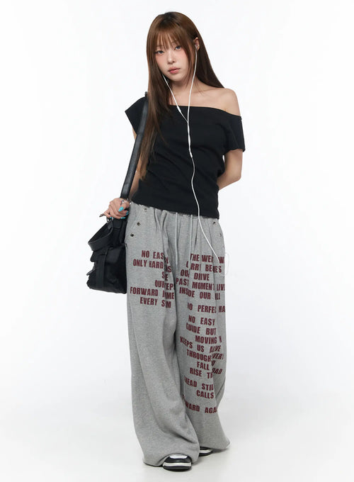 Casual Printed Wide Leg Sweatpants CY529