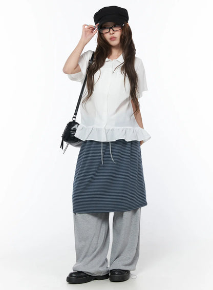 Casual Striped Skirt Pants CY529