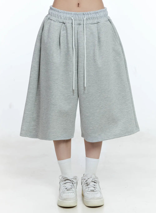 Casual Wide-Leg Bermuda Sweatshorts CG513