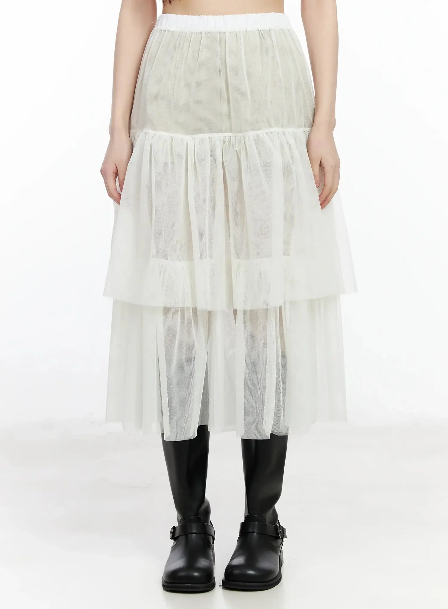 Chiffon Layered Midi Skirt IM523