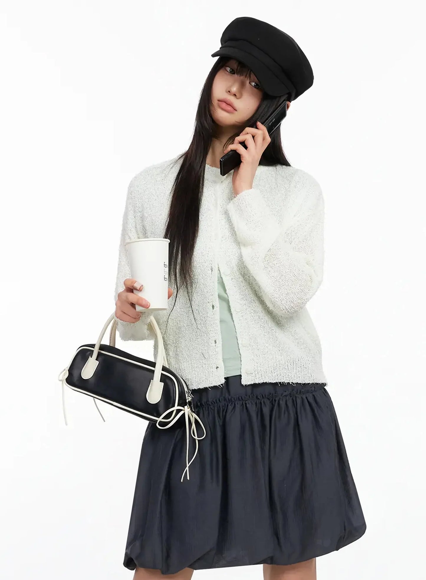 Basic Crew Neck Cardigan IA523