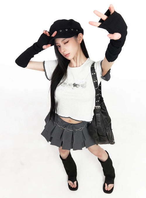 Cats and Bows Crop Baby Tee CM518