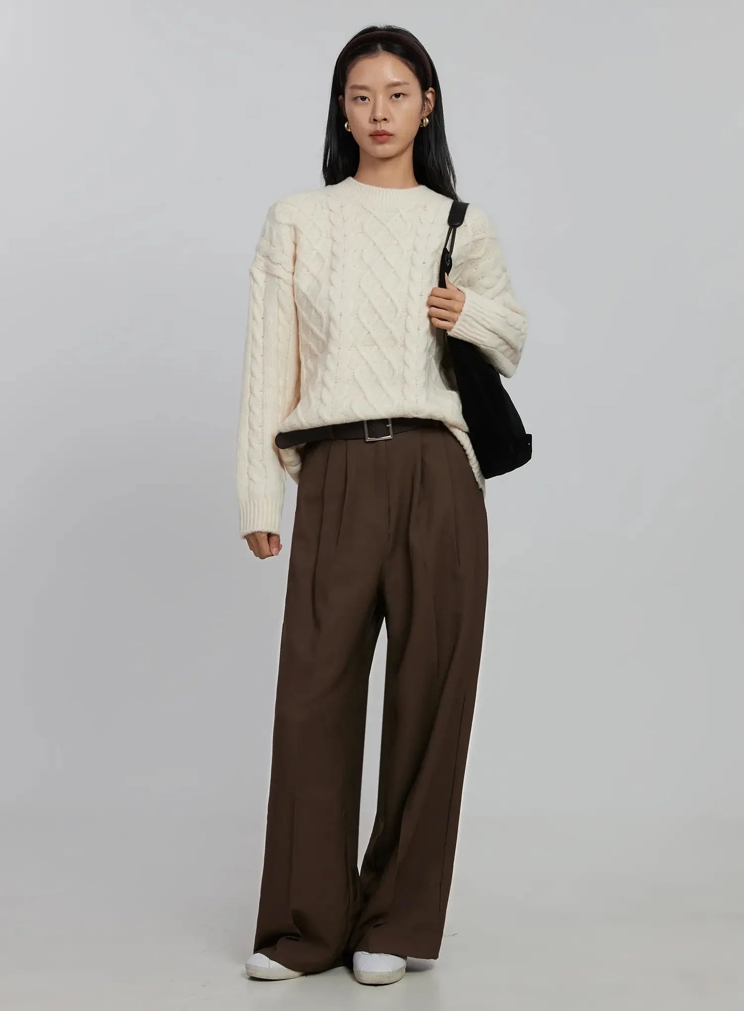 Cable Knit Crew Neck Sweater ID516