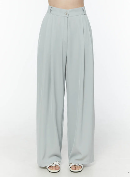 Basic High-Waist Pleated Trousers IU503