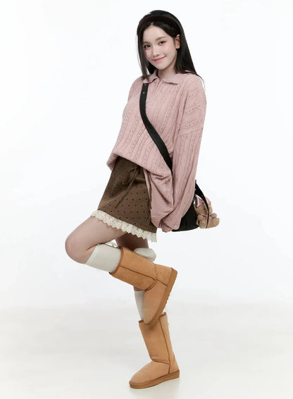 Cable Knit Half-Zip Sweater IO520
