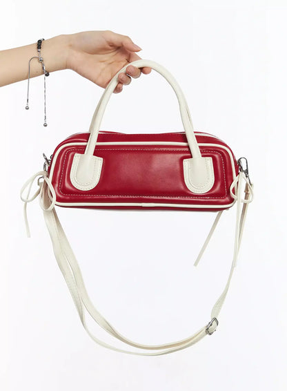 Bicolor Contrast Square Tote Bag IM530