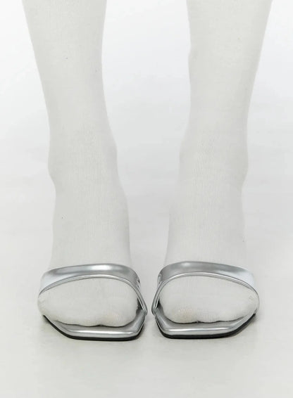 Chic Metallic Mule Sandals IU518